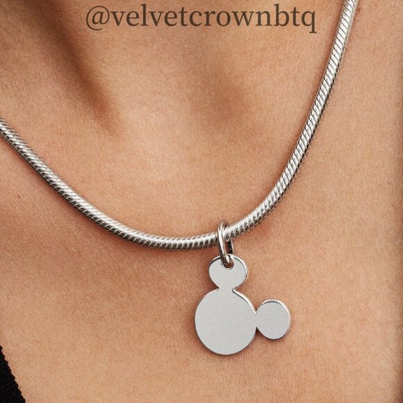 Pandora Disney Mickey Mouse Engravable Dangle Charm|Pendant - Picture 2 of 2